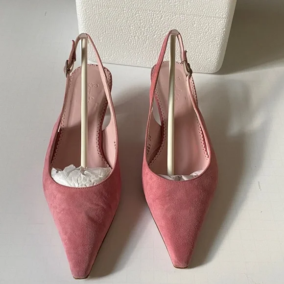 Pink Suede Pointed Slingback Flats - Women's - Picture 3 of 5